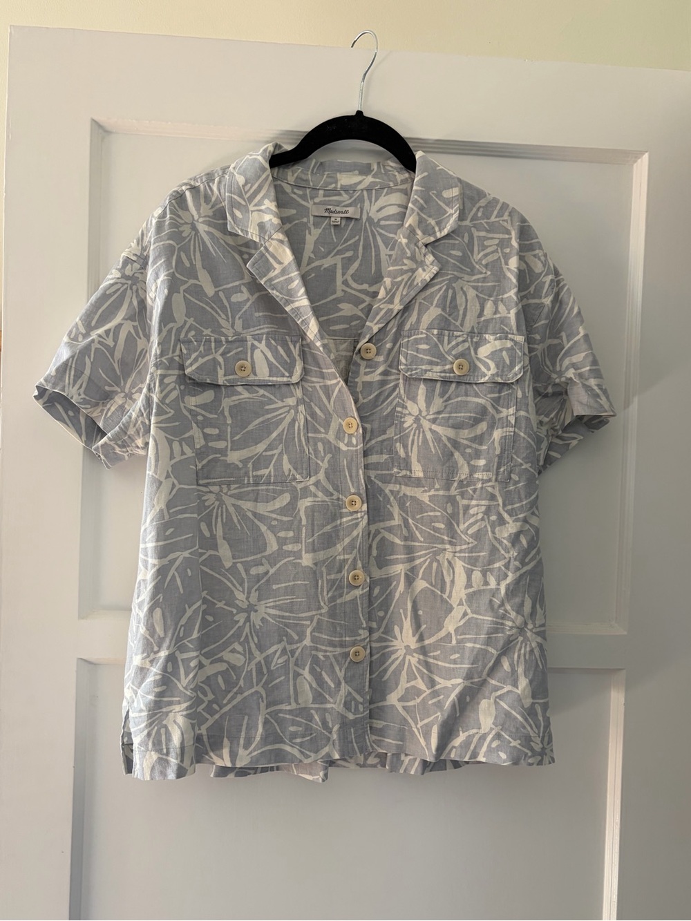 Madewell Linen Blend Camp Shirt - Abstract Flora Medium